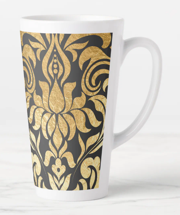 Gold Damask Mug