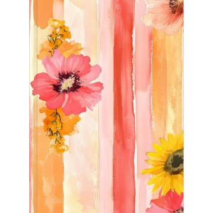 Cover Art for Summer Blooms & Stripes Lined Journal
