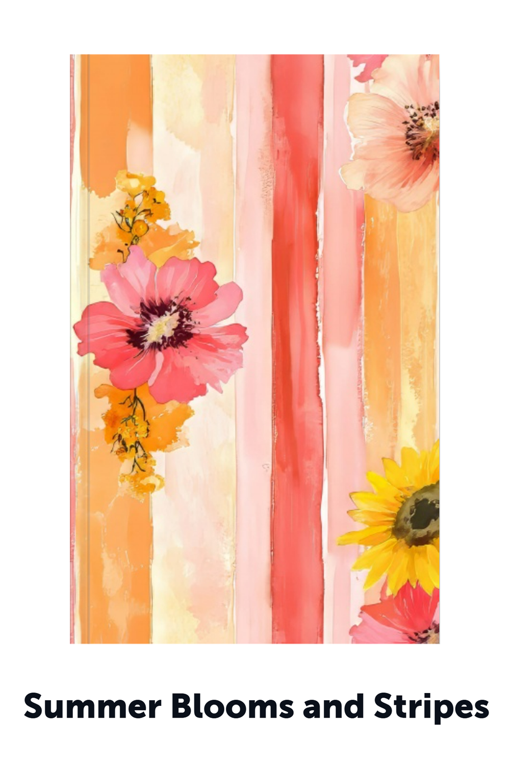 Cover Art for Summer Blooms & Stripes Lined Journal